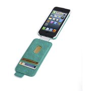 Portafolio™ Flip Wallet for iPhone® 5 - Teal Ostrich