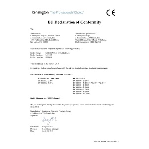 EU DoC SD1600P SD1610P (K33968,K38365,M01413)