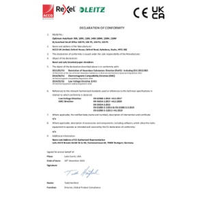 Optimum Autofeed+ 90X 100X 100M 130X 130M 140X 150X 150M IQ Small Office 100 150 P4 P5 CE UKCA Declaration - 2023 December (DS)