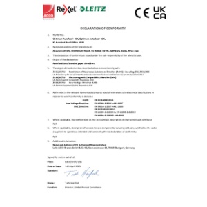 Optimum Autofeed+ 45X 50X IQ Small Office 50 P4 CE UKCA Declaration - 2025 April (DS)