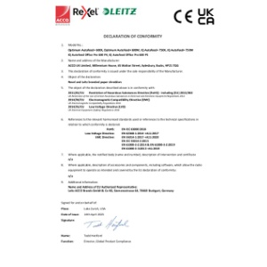 Optimum Autofeed+ 600X 600M 750X 750M IQ Office Pro 600 P4 P5 CE UKCA Declaration - 2025 April (DS)