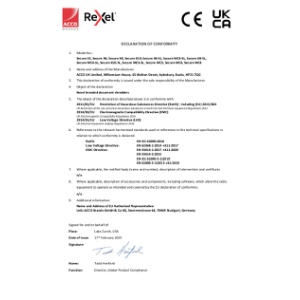 Secure Series (Rexel) CE UKCA Declaration - 2025 February (DS)