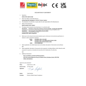 Optima 20E Optima GripE CE UKCA Declaration - 2025 May (Rapid) (DS)