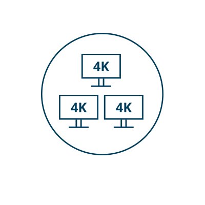 Triple 4K or Dual 8K for Windows and Dual 6K+4K for macOS