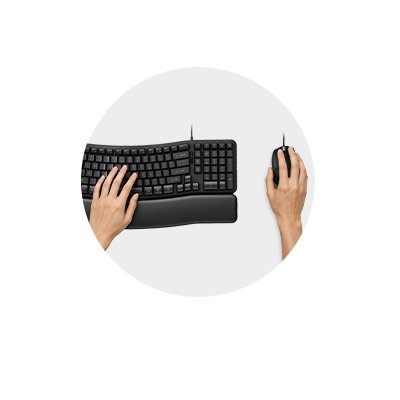 Ergonomic Wave Design Keyboard with Built-In Wrist Rest