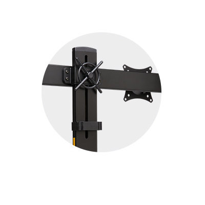 Sleek Black Copper, White or Silver MXV Dual Monitor Arm - Space Saver