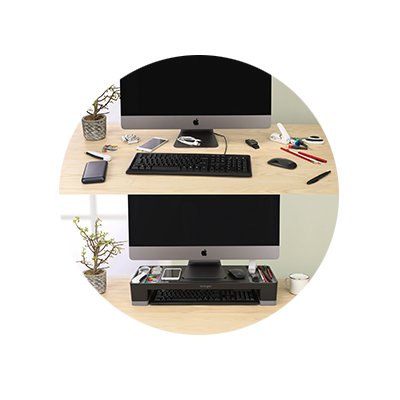 Ripley - SOPORTE DE MONITOR Y ORGANIZADOR DE ESCRITORIO - BLANCO