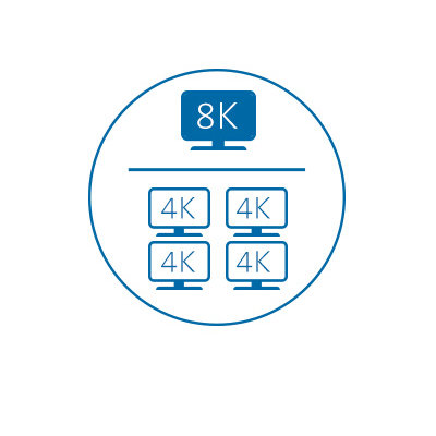 Up to Quad 4K with High Resolution and High Refresh Rate*