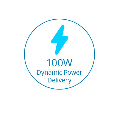 Alimentation dynamique maximale de 100 W