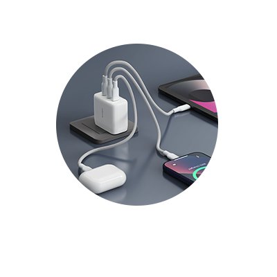 70W USB-C® GaN Power Adapter (3-Port Charger) – for Laptops
