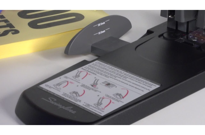 Swingline 300-Sheet Extra High-Capacity Three-Hole Punch 9/32 Holes Black/Gray