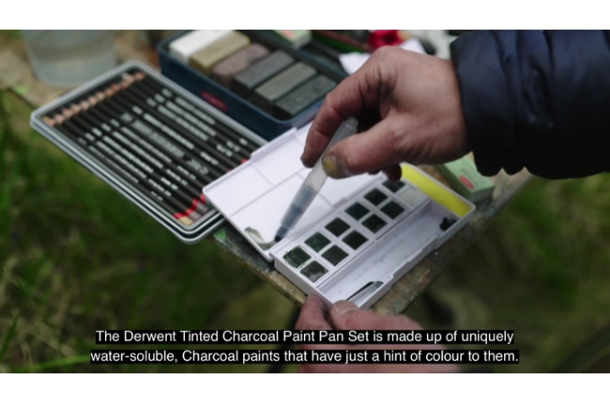 Derwent : Paint Pan : Tinted Charcoal Set of 12