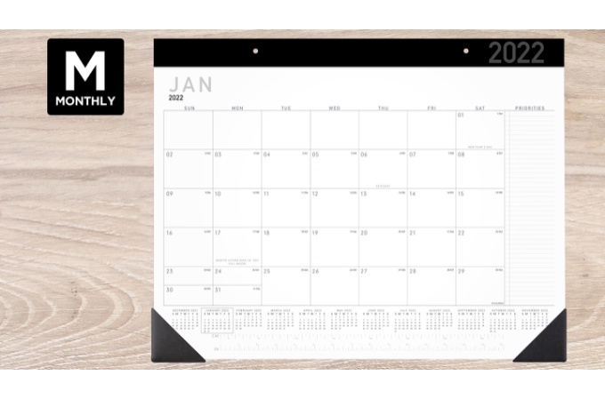 At-A-Glance 2022 Monthly Desk Pad Calendar, Standard, 21 3/4" X 17" | Desk Pad Calendars | At-A-Glance