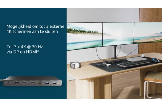 SD4842P EQ USB-C® 10Gbps Triple Video Driverless Docking Station