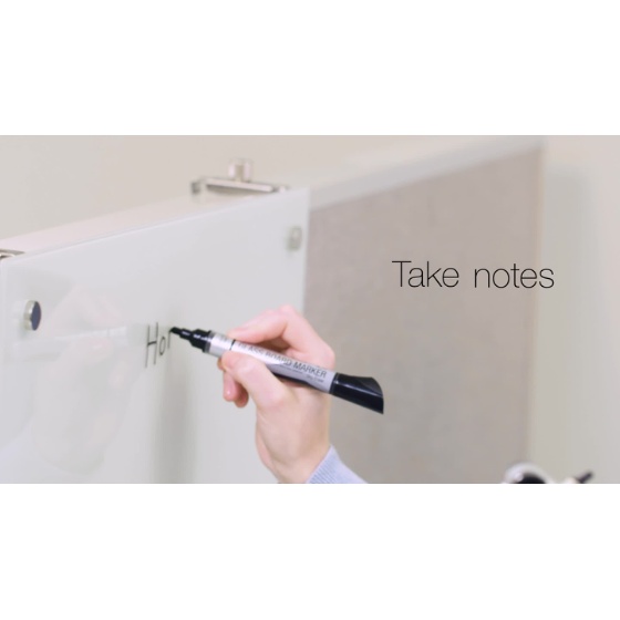Infinity Magnetic Glass Dry Erase Cubicle Board, 30 x 18, White Surface