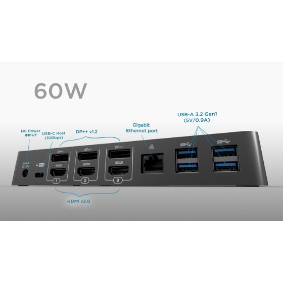 SD4900P USB-C and USB-A 10Gbps Triple 4K Hybrid Dock - 60W PD - DP