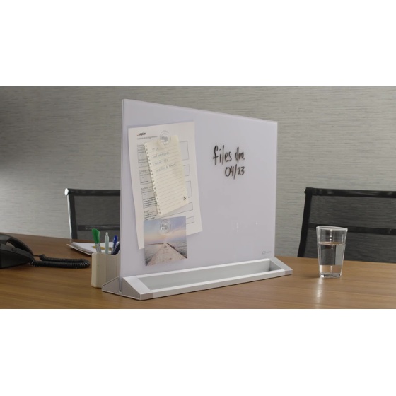 Quartet® Glass Magnetic Desktop Dry-Erase Panel, White, 17