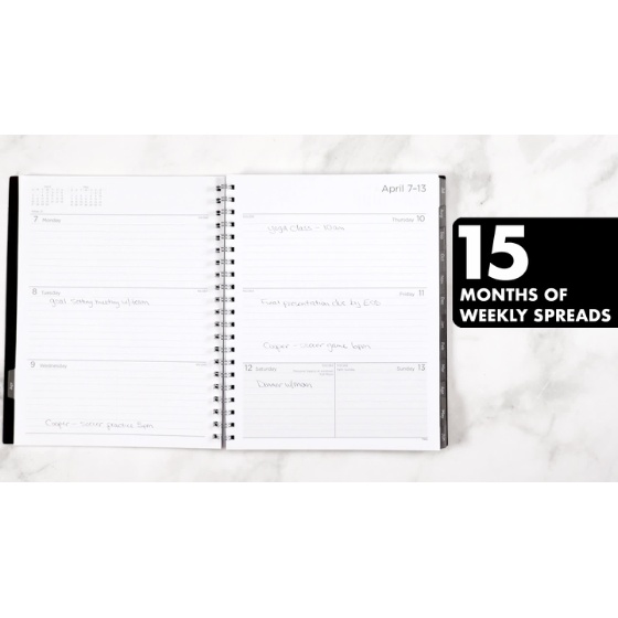Five Star Style Planner - Small Size - Academic - Weekly, Monthly - 12 Month - July - June - 1 Week, 1 Month Double Page Layout - 8 1/2