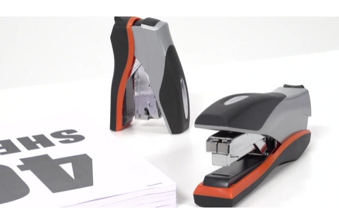 40 Sheet Capacity Full Size Reduced Effort Stapler for Office Desk Accessories and Home Office Supplies Stapler Full Strip 87845 New Desktop Stapler Orange/Silver/Black Optima 40 