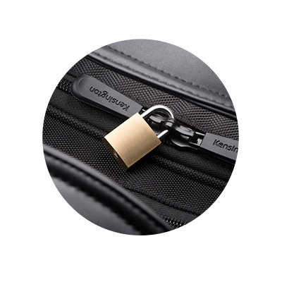 Laptop Security Compartment with Puncture-Resistant, Lockable Zipper