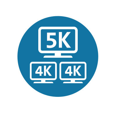 Sortie vidéo simple 5K / double 4K (via l'adaptateur USB-C vers HDMI inclus)
