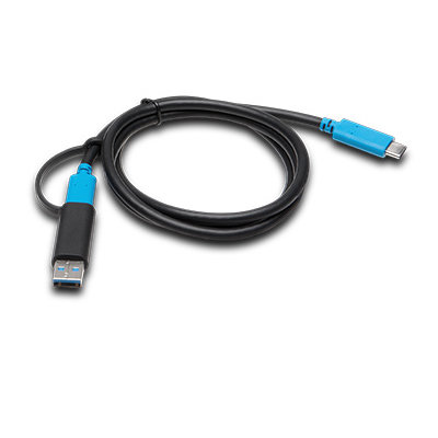 1m (3.28ft) USB-C to USB-C Cable with tethered USB 3.0 adapter included