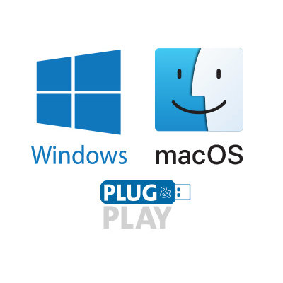 Plug-and-play installatie voor Mac of pc