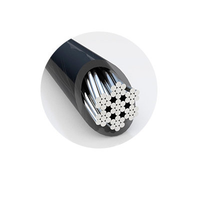 Tecnologia antifurto Hidden Pin™ brevettata e cavo in acciaio al carbonio