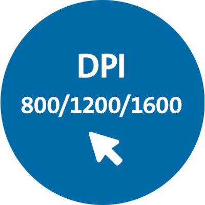 三个 DPI 设置 (800/1200/1600)