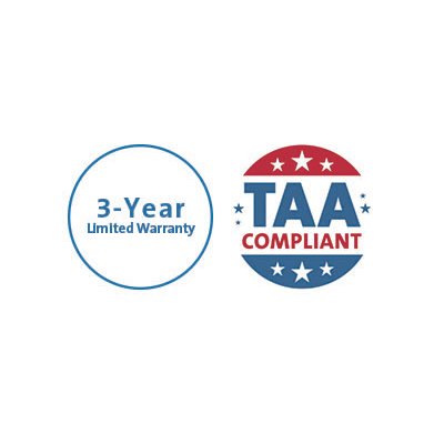 TAA-Compliant and Three-Year Warranty
