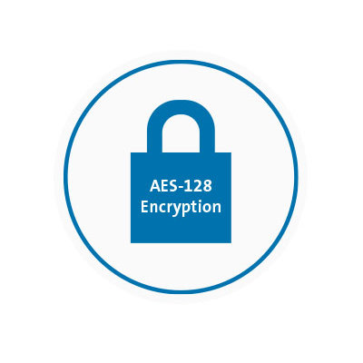 Double connectivité sans fil avec cryptage AES 128 bits
