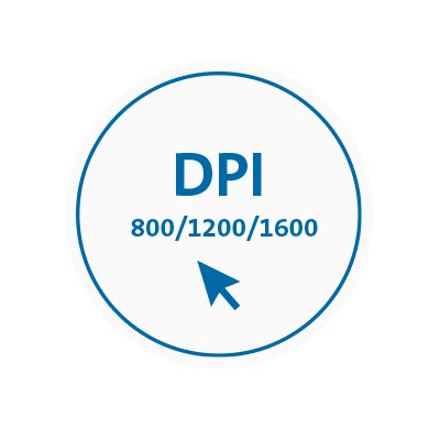 Trois réglages des DPI (800, 1 200, 1 600)