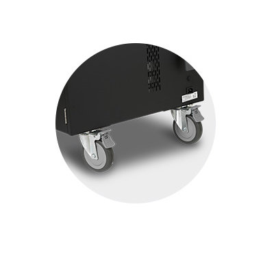 127mm (5”) removable non-marking locking casters