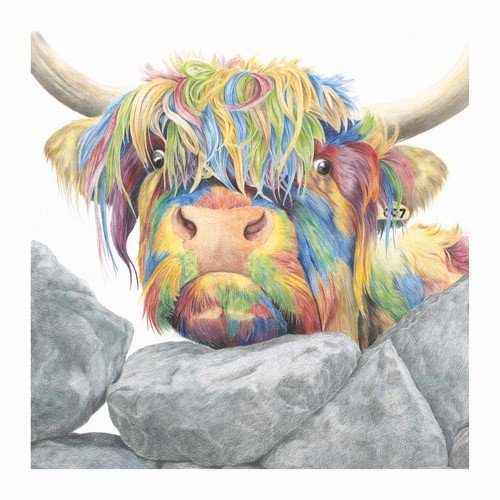 Carl Fitton Colour Splash Nosey Cow using Inktense