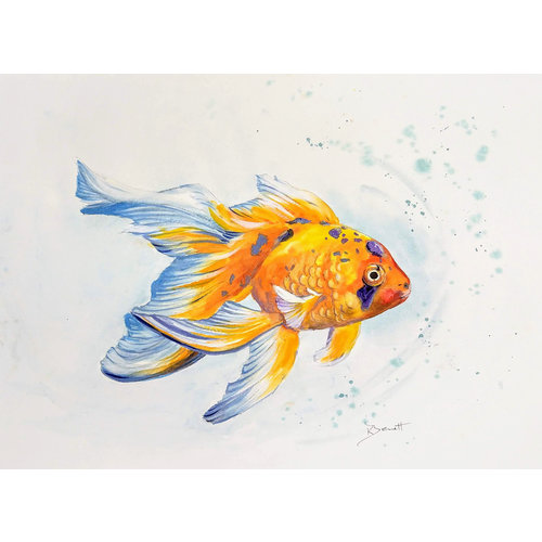 Kerry Bennett Goldfish using Metallic and Inktense Paint