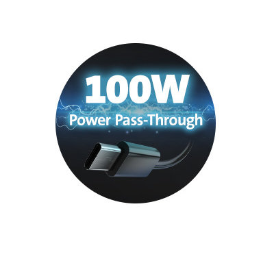 Support up to 100W Power Pass-Through Power