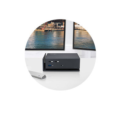 Salida de vídeo 4K individual o dual para dispositivos compatibles con Thunderbolt