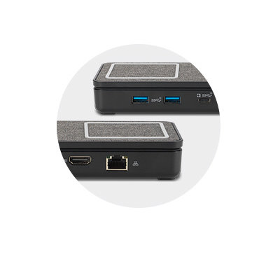 Praktiske USB- og Ethernet-porte