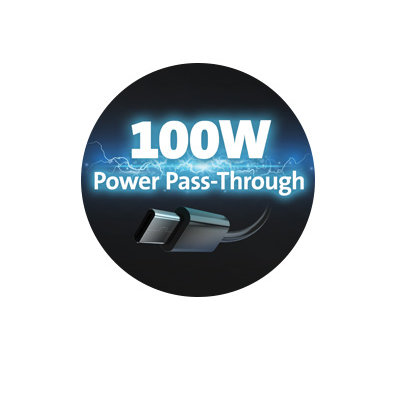 Opptil 100 W Power Pass-Through