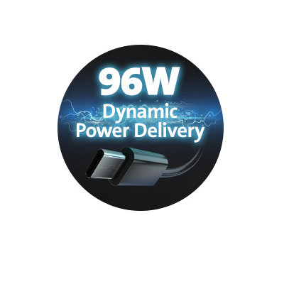 Up to 96W Dynamic Power Delivery