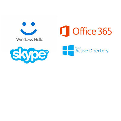 支持 Windows Hello™、Windows Hello™ 企业版、Active Directory、Office 365、Skype、OneDrive 和 Outlook