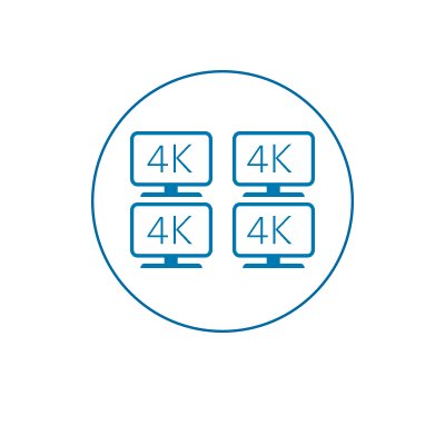 Quad 4K Video via HDMI® and DP++